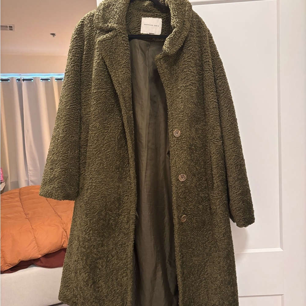 Olive Green Women's Coat (AEO) used